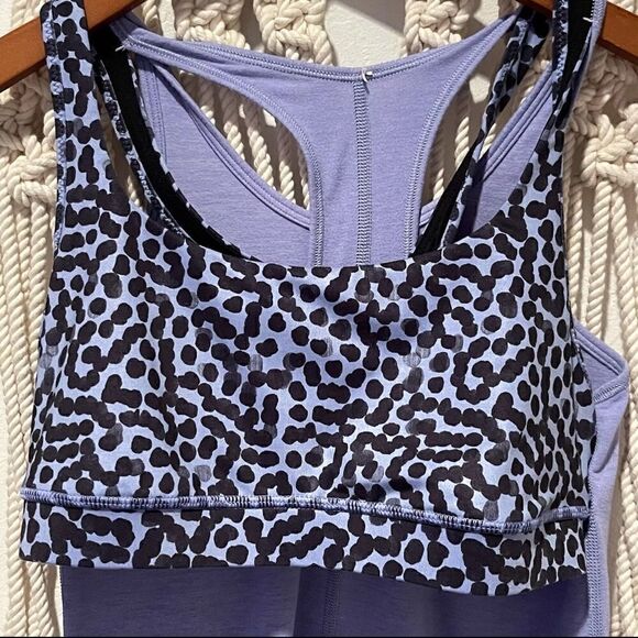 Lululemon Inspiration Tank SZ 2 Purple & Black Built in Bra Racerback Yoga Top - Picture 4 of 8